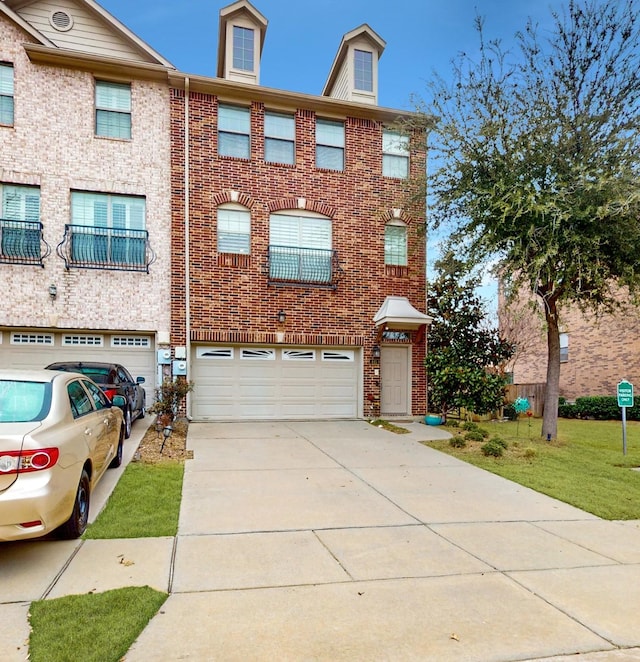 view of property featuring a garage