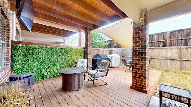 view of wooden terrace