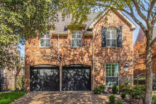 view of front of house with a garage