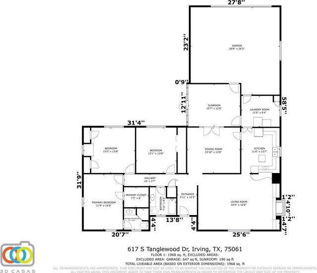 ranch-style home with a front yard