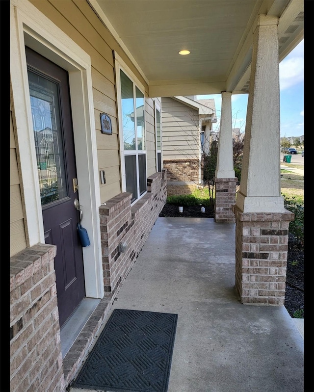 view of patio / terrace featuring covered porch