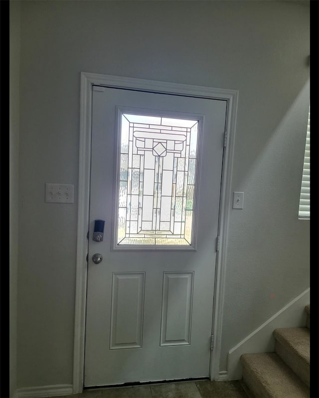 doorway to outside with stairs