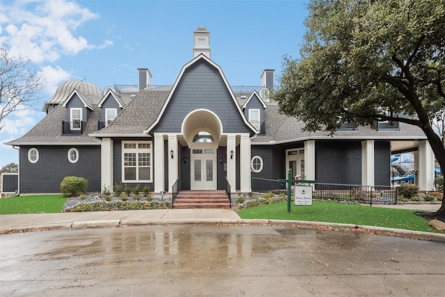 view of front of home with french doors