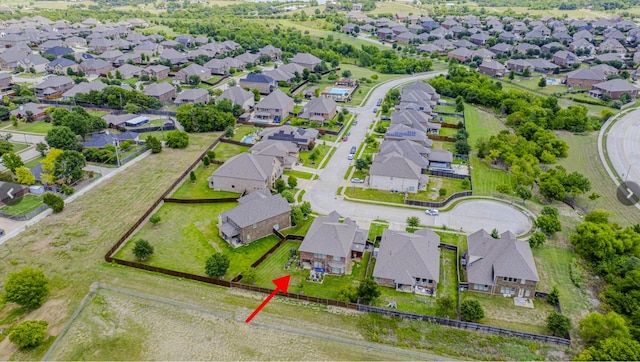 bird's eye view with a residential view