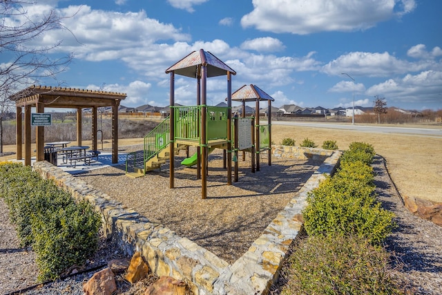 community playground featuring a pergola