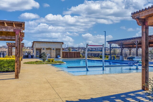 community play area featuring a pergola