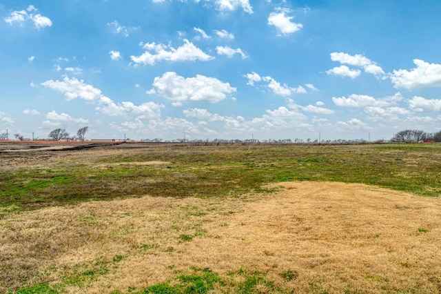 view of yard with a rural view