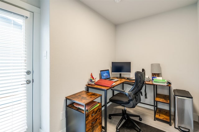 office featuring light hardwood / wood-style flooring