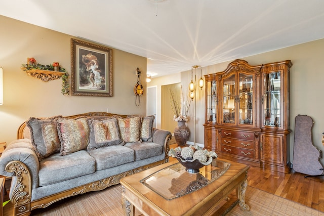 living room featuring hardwood / wood-style flooring