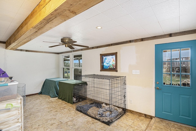 view of patio with a ceiling fan