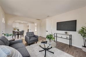 living room featuring hardwood / wood-style flooring