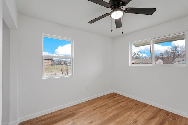 unfurnished room with plenty of natural light and light wood-type flooring