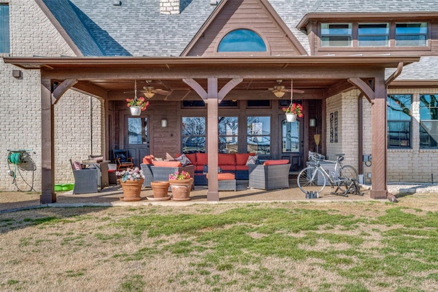 505 Mccormick Rd, Oak Point, TX 75068 - view of patio featuring a ceiling fan and outdoor lounge area