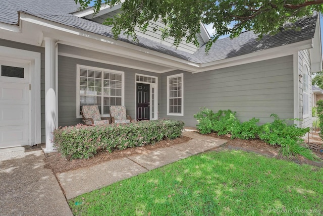 entrance to property with a garage