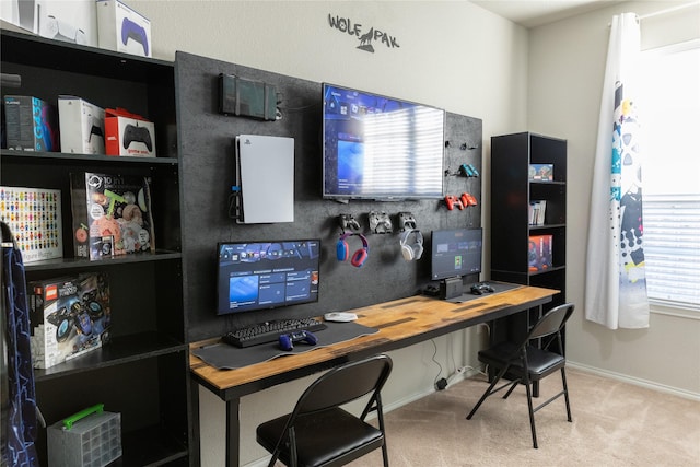 office area featuring carpet floors