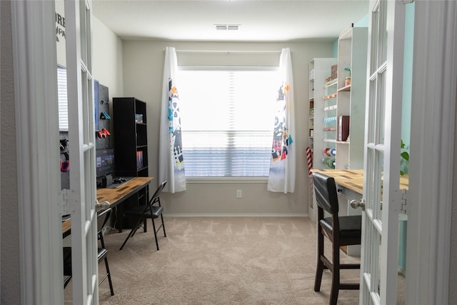 view of carpeted office