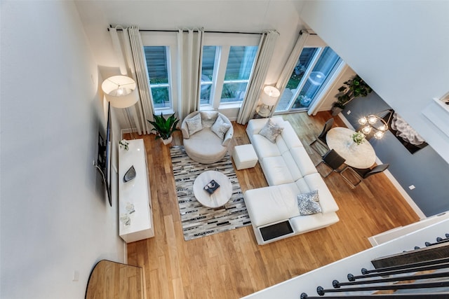 living room featuring hardwood / wood-style floors