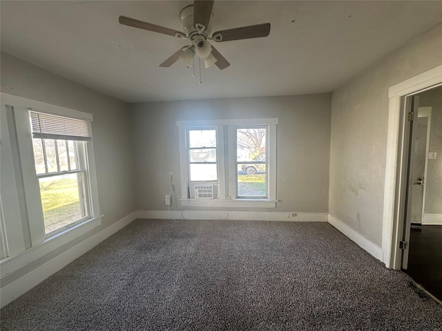 empty room with cooling unit and carpet