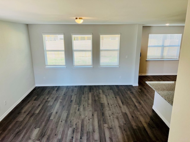 empty room featuring dark hardwood / wood-style floors