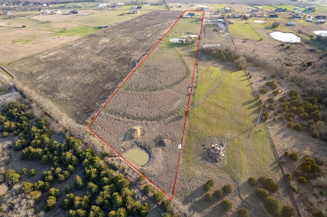 drone / aerial view with a rural view