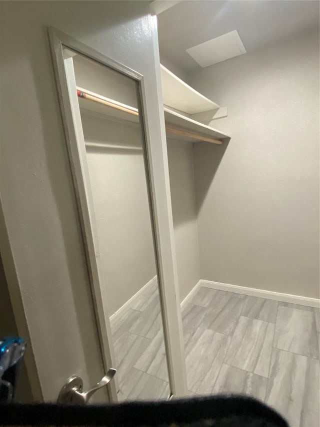 view of walk in closet