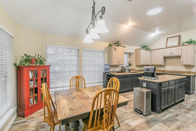 808 Majestic Oaks Ct, Mansfield, TX 76063 - dining space featuring vaulted ceiling, light wood-style flooring, and healthy amount of natural light