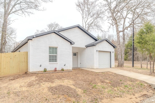 view of front of house with a garage