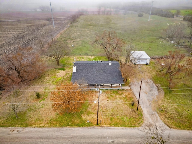 aerial view featuring a rural view