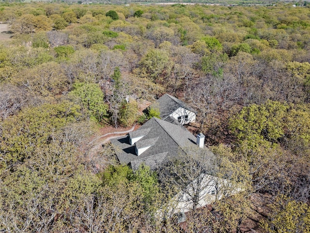 bird's eye view with a forest view