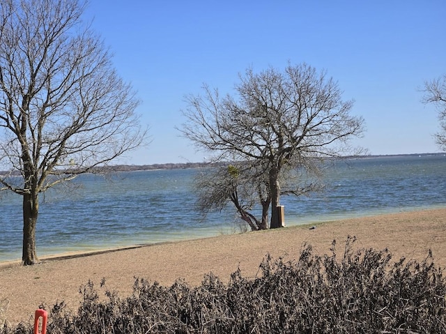 view of water feature with a view of the beach