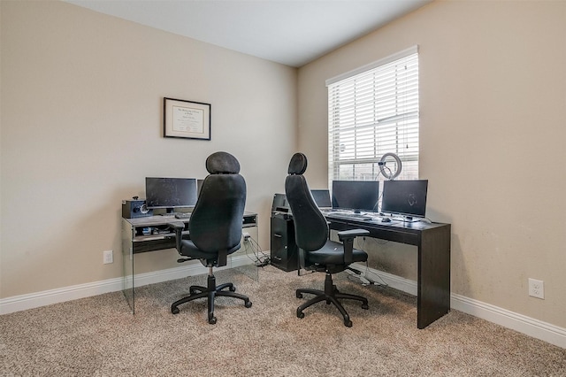 view of carpeted office