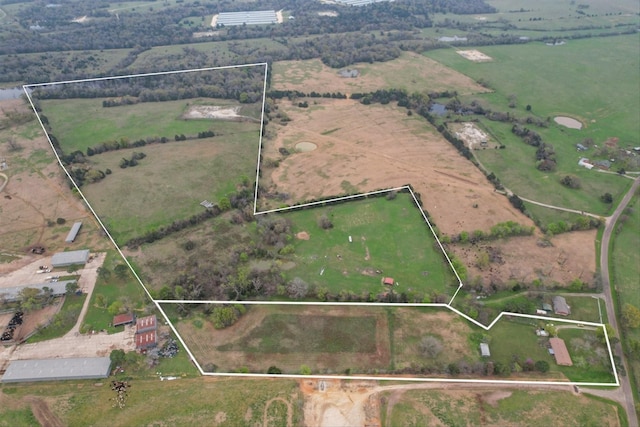 bird's eye view featuring a rural view