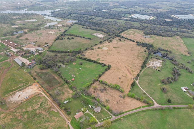 bird's eye view with a rural view