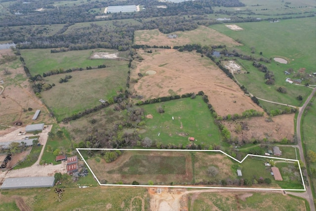 drone / aerial view featuring a rural view