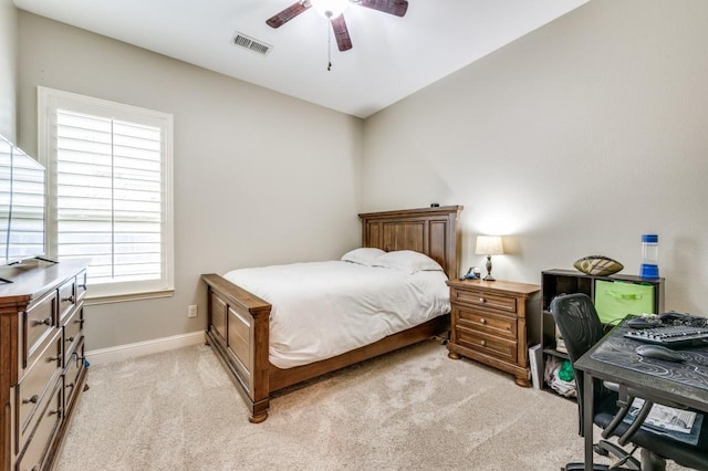 401 Devonshire Dr, Prosper, TX 75078 - bedroom with light carpet, a desk, and a ceiling fan