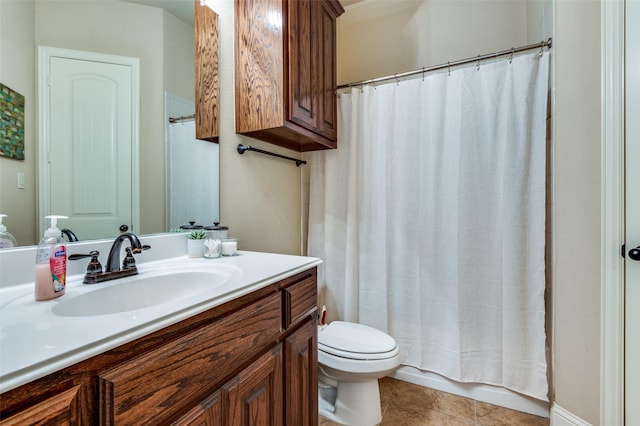 401 Devonshire Dr, Prosper, TX 75078 - full bath featuring vanity, toilet, and tile patterned floors