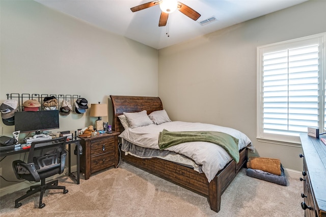 401 Devonshire Dr, Prosper, TX 75078 - bedroom with carpet flooring, an office area, baseboards, and ceiling fan