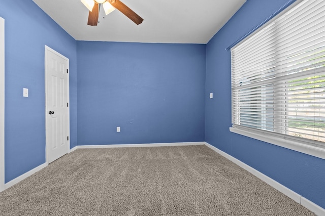 119 Wheeler St, Weatherford, TX 76086 - empty room featuring ceiling fan, baseboards, and carpet floors