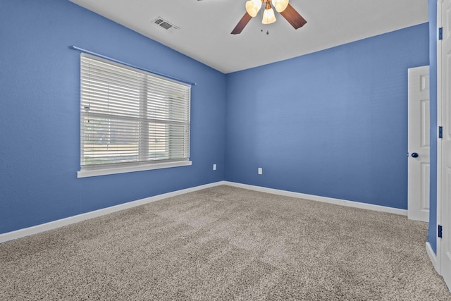 119 Wheeler St, Weatherford, TX 76086 - carpeted spare room featuring baseboards, a ceiling fan, and visible vents
