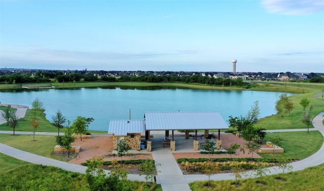 view of community featuring a water view