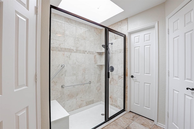 bathroom featuring walk in shower