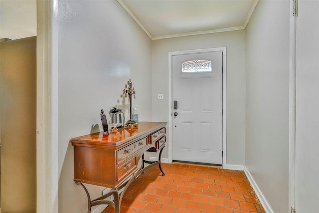 entrance foyer featuring crown molding