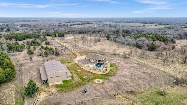 bird's eye view with a rural view