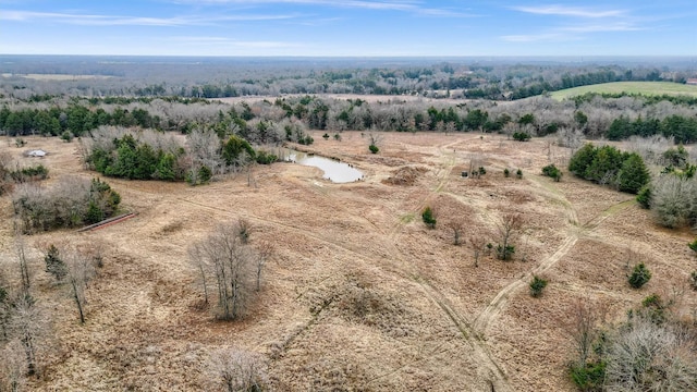 birds eye view of property with a rural view