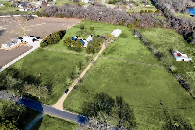 drone / aerial view with a rural view