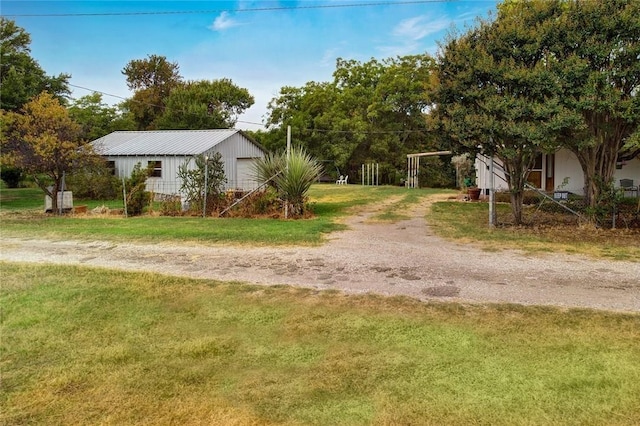 exterior space with a front yard