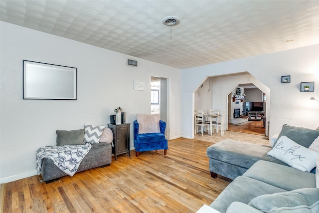 living room featuring hardwood / wood-style floors