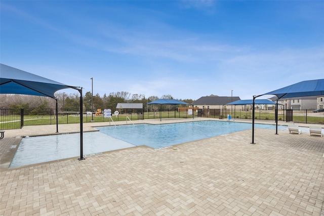 view of pool featuring a patio