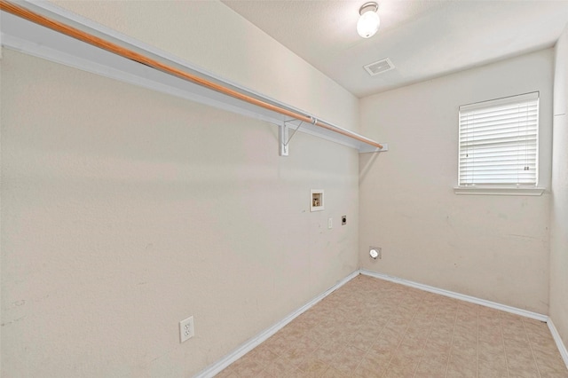 laundry room featuring washer hookup and electric dryer hookup