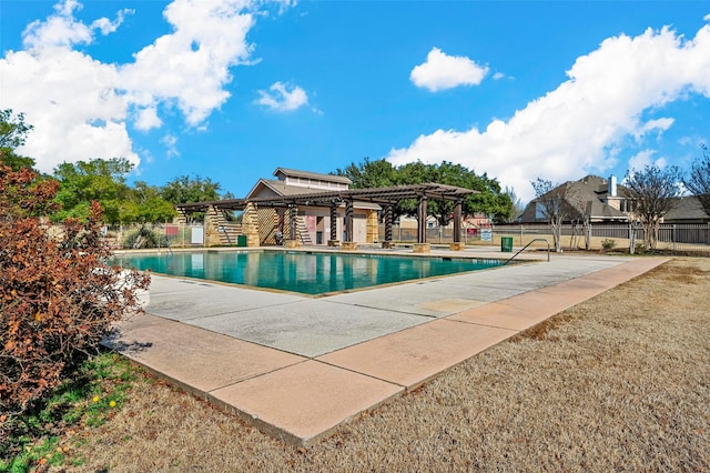 view of pool with a pergola